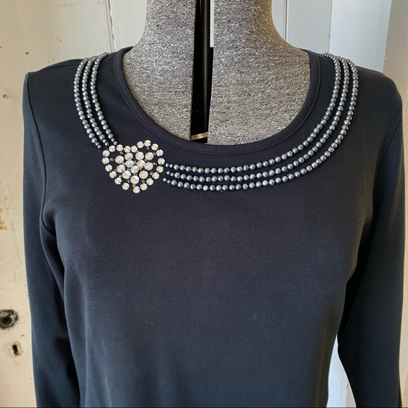 Quacker Factory NWOT Beaded Heart RS Valentines Day Cotton Top - Picture 3 of 12